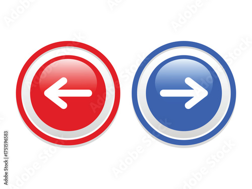 Glossy Circle Arrow next back Direction Button Sign Shape Icon Navigation Element