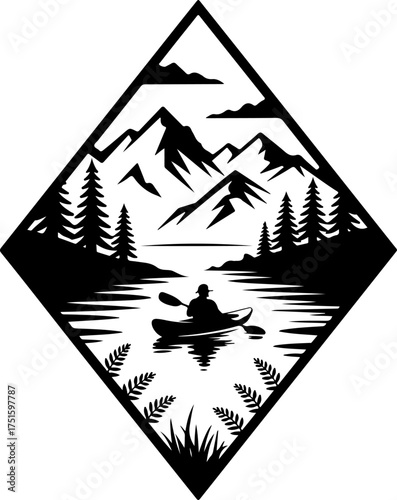 laser cut landscape design featuring majestic mountains in the background