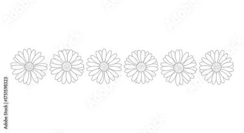 Elegant floral ornamental border with repeating stylized flower motifs