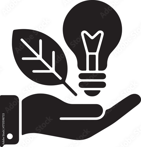 Sustainable Solution Symbolizing Green Energy Presented in Hand for Environmental Responsibility and Innovative Ideas
