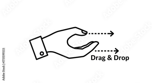 Hand gesture for drag and drop action on a digital interface
