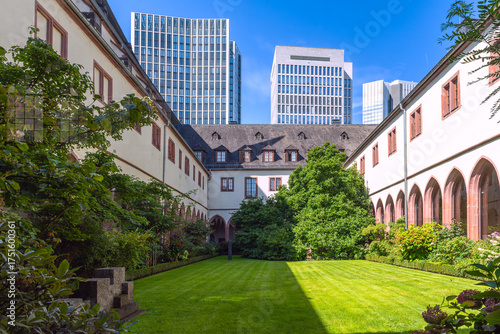 Cloister and garden of the Carmelite Monastery, Frankfurt, Germany