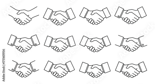 Handshake icon pattern business agreement partnership collaboration concept
