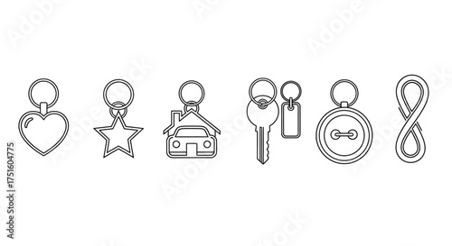 Collection of outline charms and pendants in various shapes