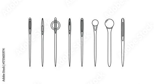 Collection of dental examination instruments arranged in a row