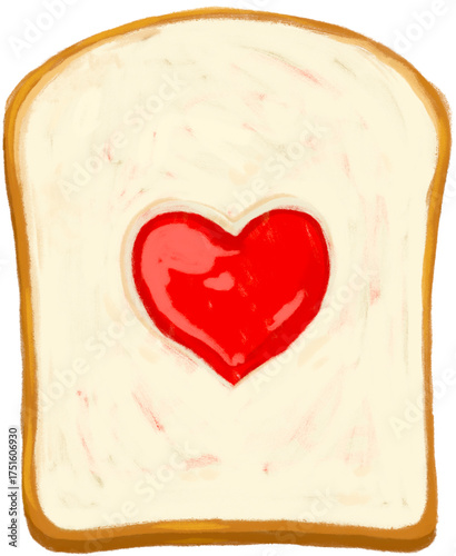 heart shaped jam bread 