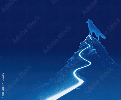 A luminous path up a mountain
