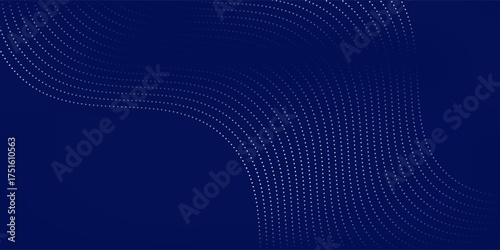 Dots line Blue background abstract with line waves and gradient variation. modern natural simple