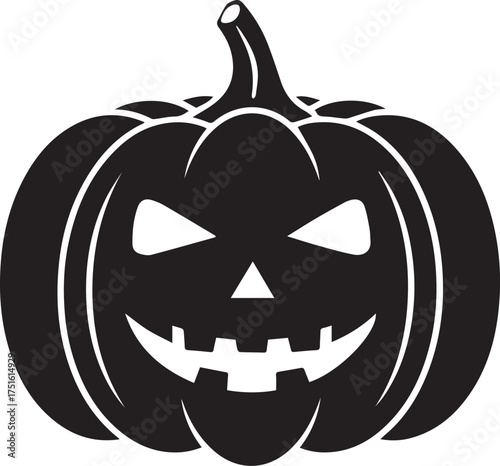 Spooky jackolantern silhouette for halloween celebrations and decorations