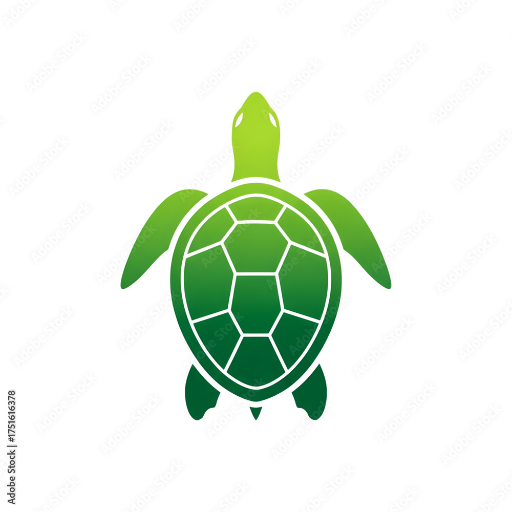 Obraz premium Green Pixelated Sea Turtle Design on transparent background