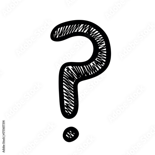 Hand drawn question mark clipart Single element for design