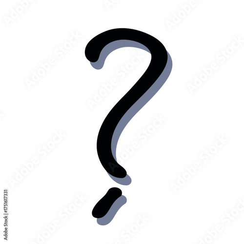 Hand drawn question mark clipart Single element for design