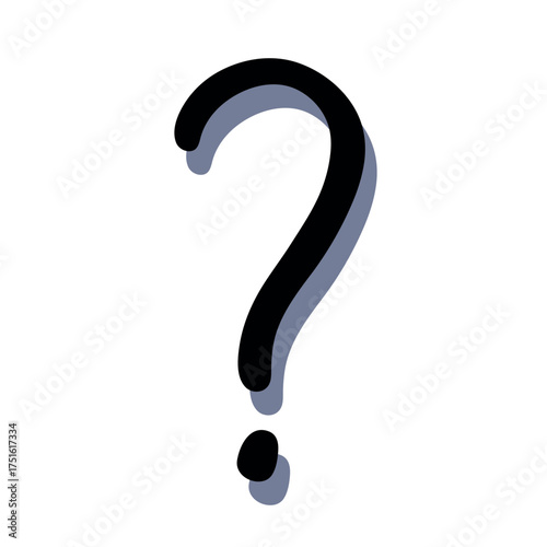 Hand drawn question mark clipart Single element for design