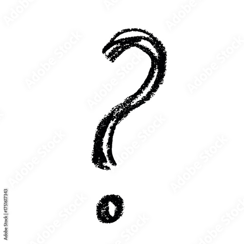Hand drawn question mark clipart Single element for design