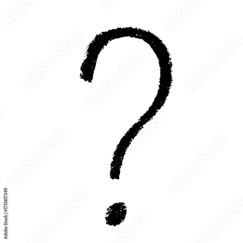 Hand drawn question mark clipart Single element for design