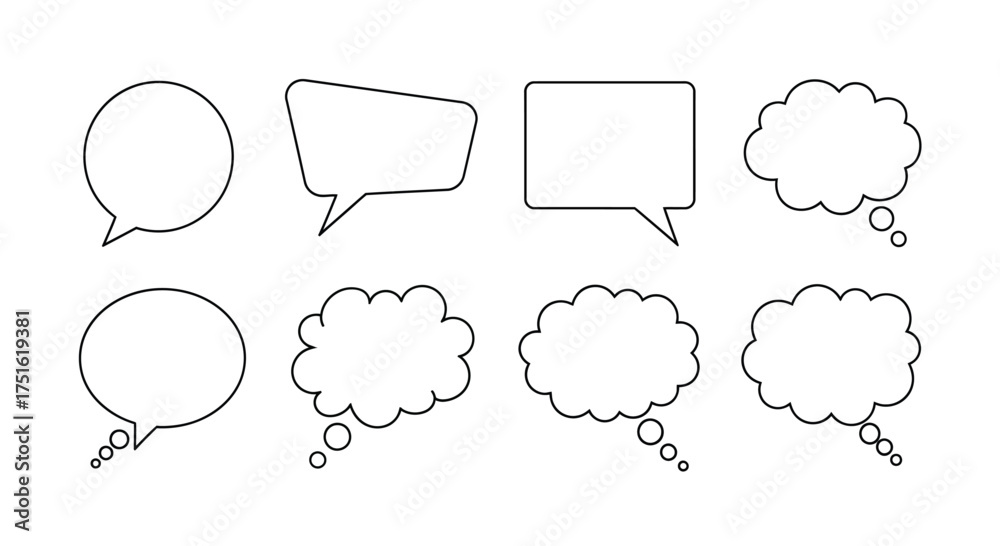 Obraz premium Set of speech bubbles isolated on white background, vector illustration template