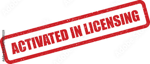 Activated In Licensing Red Ink Stamp Illustration for Commercial Use