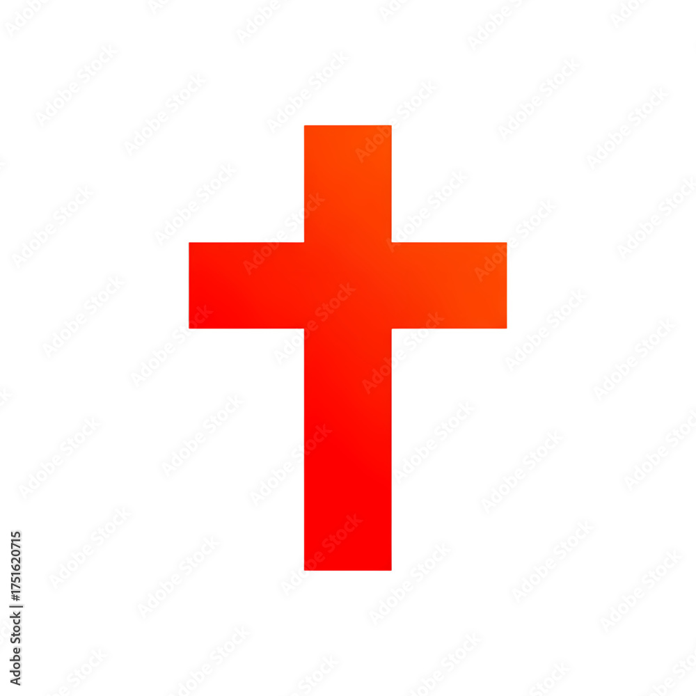 Obraz premium Glowing Red Christian Cross on transparent background