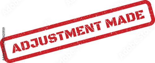 Adjustment Made Rectangular Stamp with Distressed Effect, Angled for Realistic Impression, Editorial Use