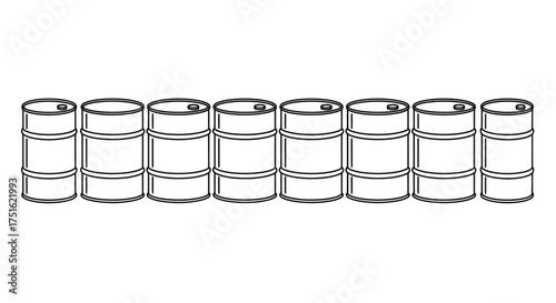 Set of oil barrel icons isolated on white background in vector format