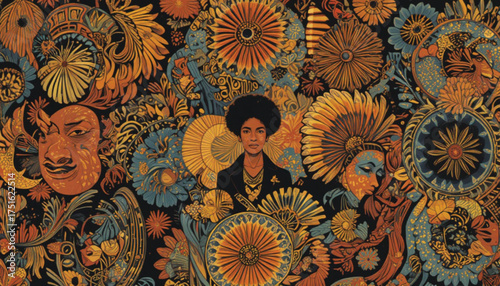 Afrocentric geometric shapes and symbols, Ai generate 