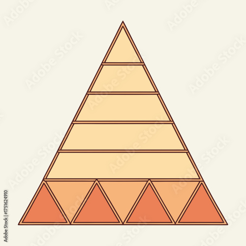 Geometric Pyramid Pattern Growing Upward in Stages