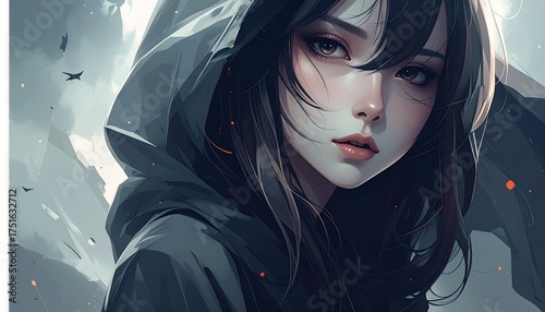 Girl in Gray Cloak – Quiet and Mysterious Fantasy World