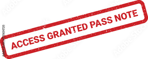 Distressed access granted rubber stamp with grungy texture for security or authorization needs
