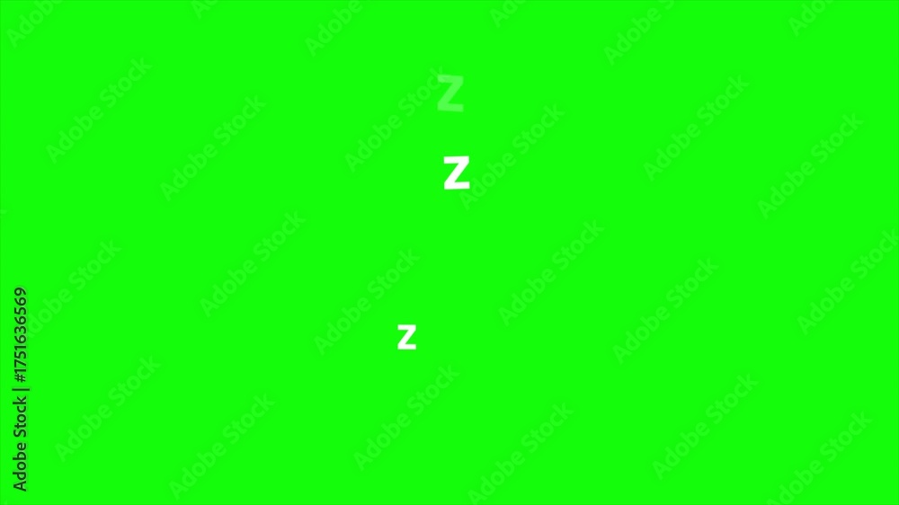Animated Sleeping Zzz Symbols on Chroma Key Green Screen. Comic Book ...