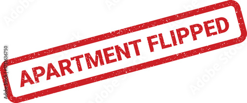 Distressed apartment flipped stamp effect illustration, real estate business concept with texture
