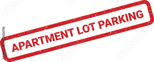 Distressed apartment lot parking illustration with grunge texture, for signs and graphics