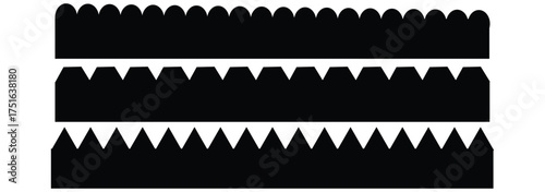 Scalloped edge borders and dividers. Simple scalloped border