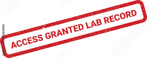 Grunge access granted lab record rectangular rubber stamp illustration design