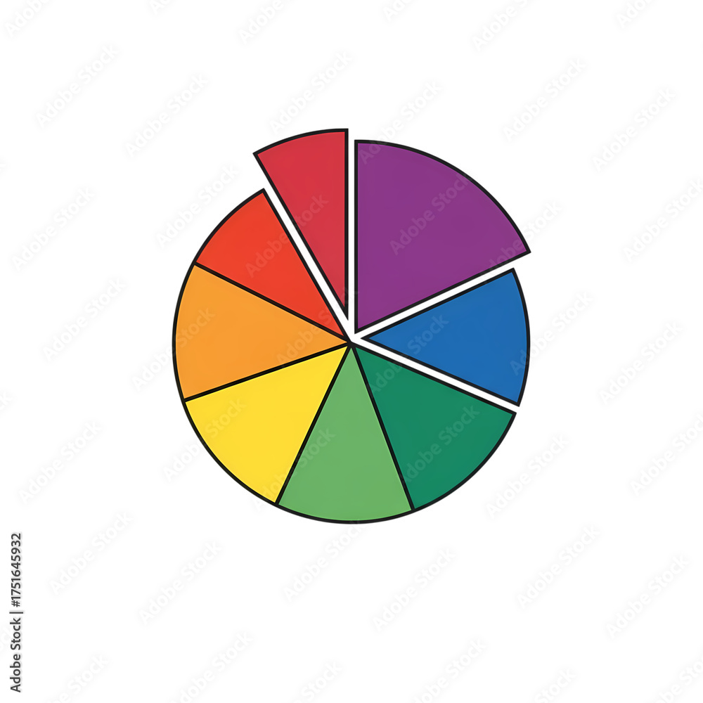 Obraz premium Colorful Chart Segment Business Data Analysis on transparent background