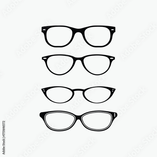 eye glasses of various shapes vector template