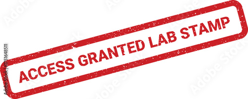 Rectangular access granted lab stamp with grunge effect, for design