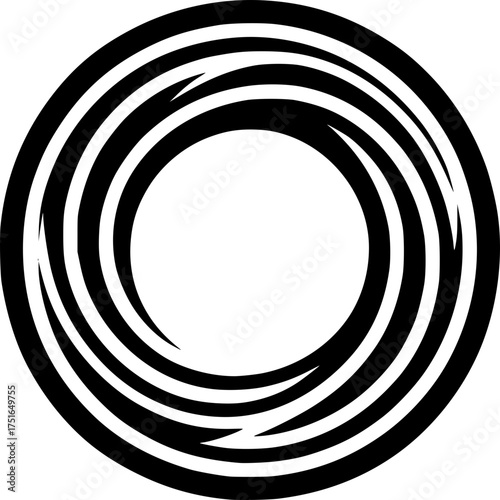 Optical Illusion Vortex: A mesmerizing black and white spiral creates a captivating optical illusion, drawing the viewer into a dynamic display of depth and movement.