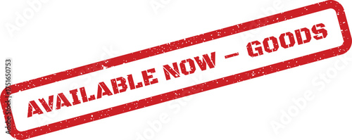 Red distressed stamp effect for available goods now illustration graphic