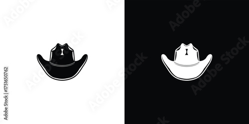 Isolated Cowboy Hat Silhouette, Monochrome, Classic Western Apparel, Isolated on Background