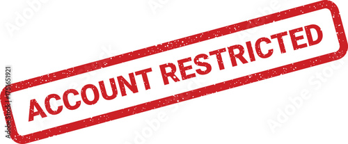 Red grunge rectangular stamp with the words Account Restricted, diagonal orientation