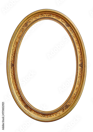 Oval antique gold picture frame