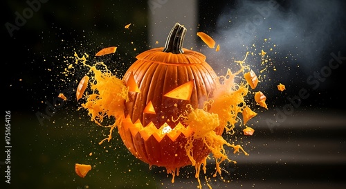 Exploding Jack-o-Lantern - A Halloween Spectacle of Pumpkin Destruction.