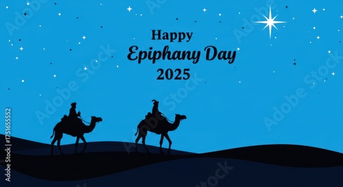 Celebrate epiphany day with the three wise men following the star