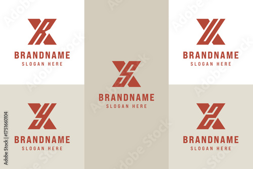 Letters XR XS XU XY XZ Logo Set, for RX SX UX YX ZX Initials