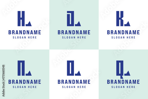 Letters LH LJ LK LN LO LQ Logo Set, for HL JL KL NL OL QL Initials