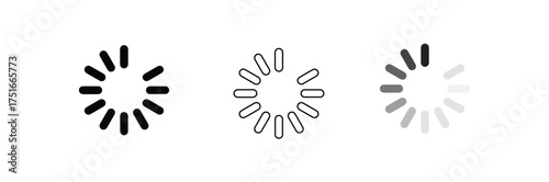 Circular Loading Spinner Icons Set Vector