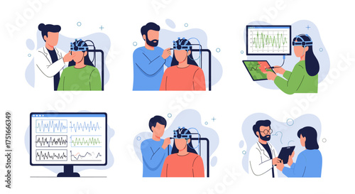 Electroencephalography EEG Brain Activity Measurement and Medical Research Studies
