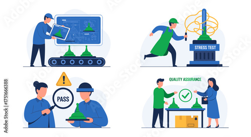 Illustration Showing Stages of Production Quality Control and Assurance