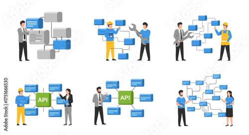 Illustration of Software Development and API Integration Concepts