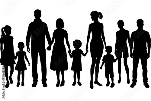 set of Family Silhouette Vector Pack 